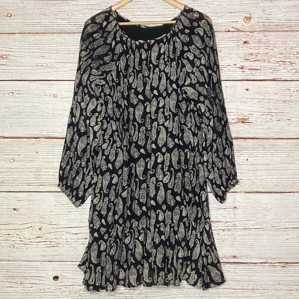 Roller Rabbit Clinton Clemente Dress in Black Paisley Sz XL - Picture 13 of 16